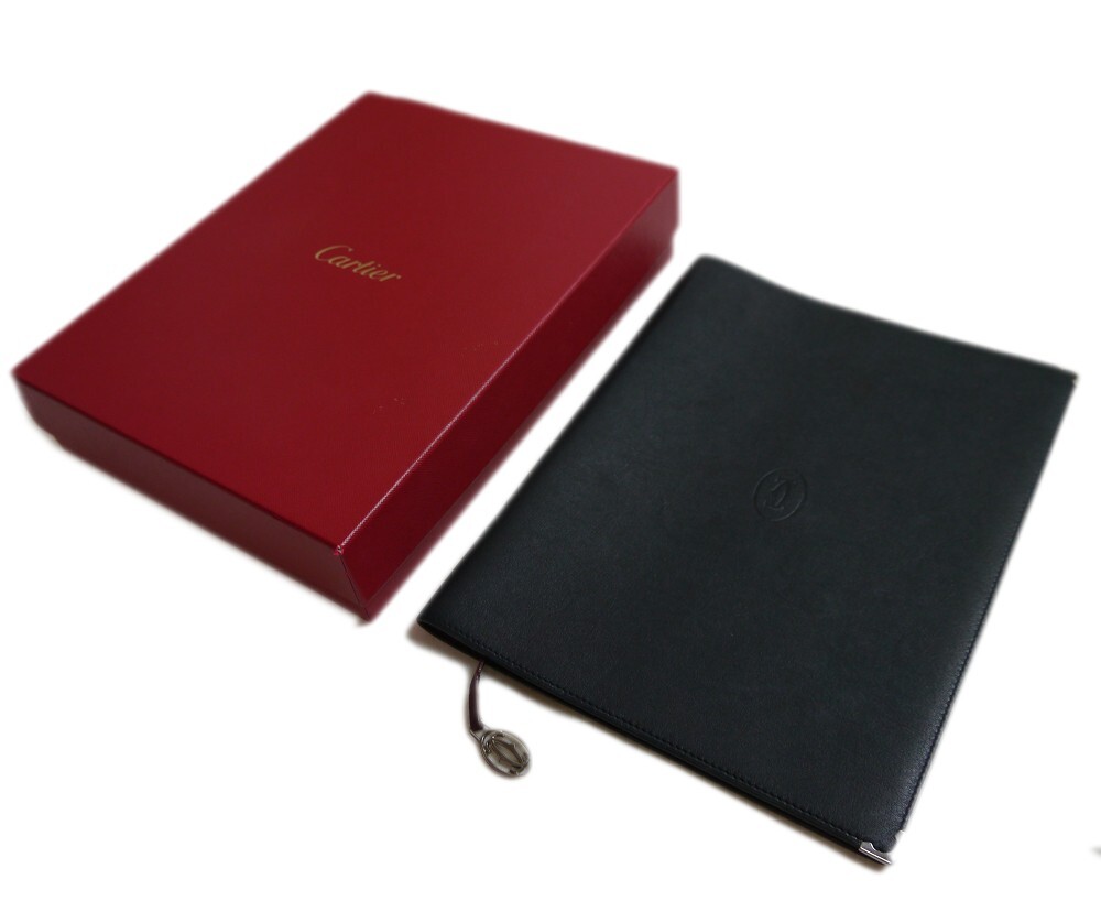 Authentic Cartier Notebook cover Leather #9044
