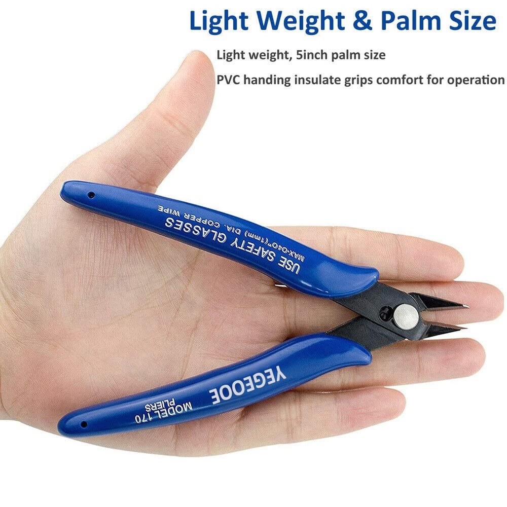 YEGEOOE Wire Cutters, 5Pack 170 Micro Precision Wire Flush cutters Mini Nippe...