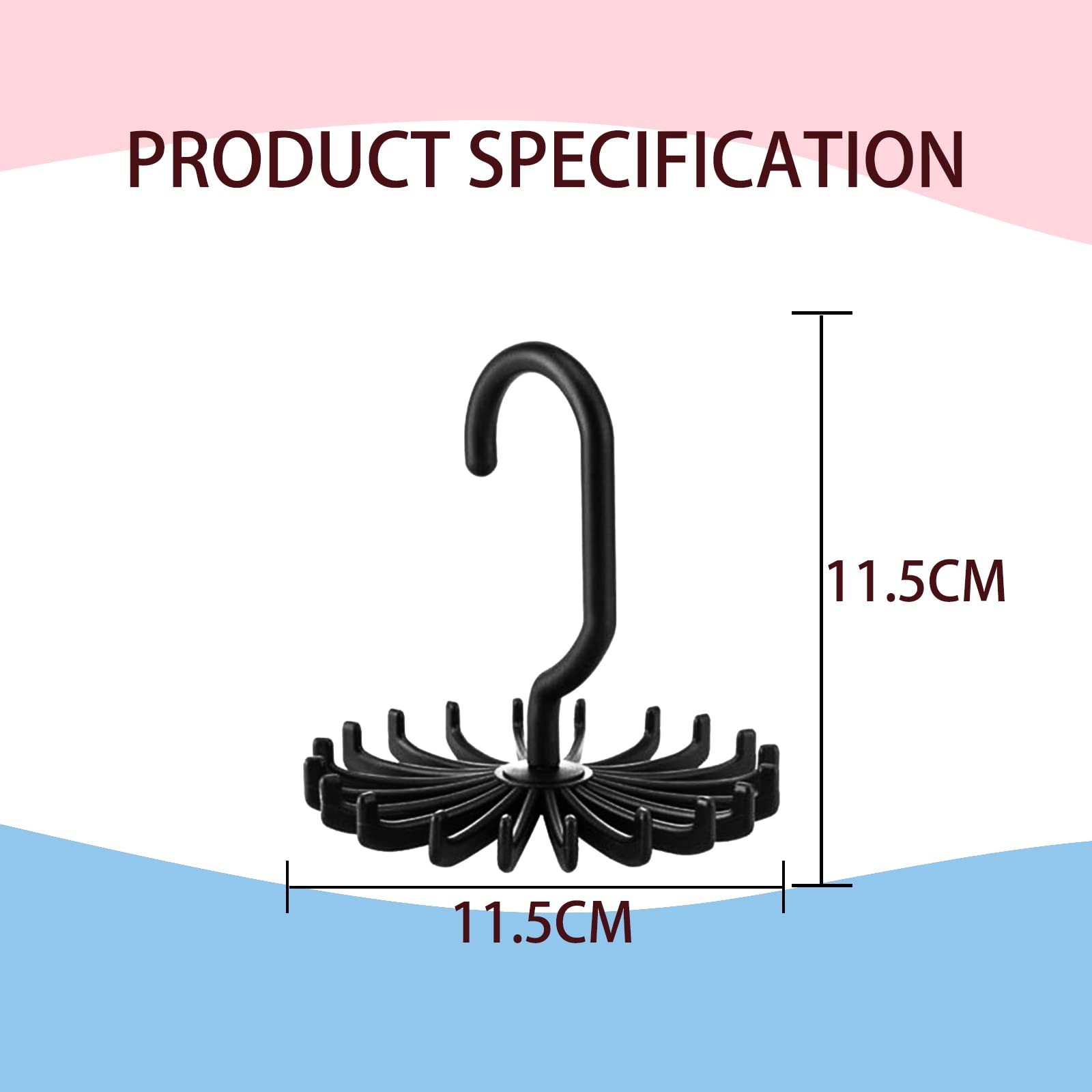 2Pack Circular Tie Hanger Updated Twirl Tie Rack Adjustable Twirl Tie Rack Ti...