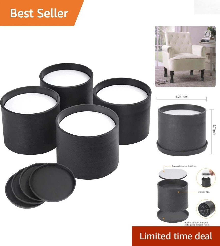 Heavy Duty Plastic Bed Risers - Elevate Furniture Height While Protecting Floors