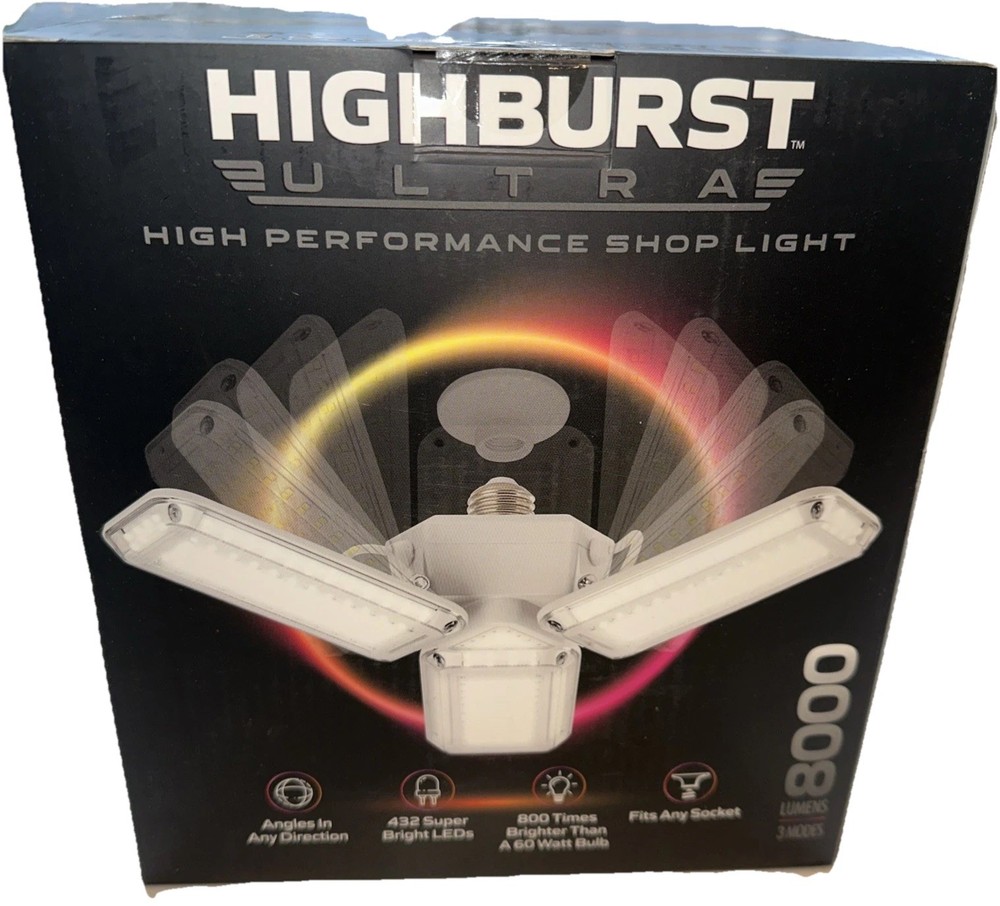 Bell + Howell Hex Bulb E26 LED Garage 6 Panel Ceiling Light 8K Lumen Multi Panel