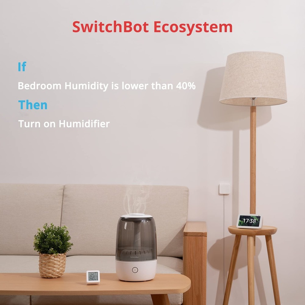 SwitchBot Smart Hygrometer Thermometer, Hygrometer Indoor Humidity Meter, Dew...
