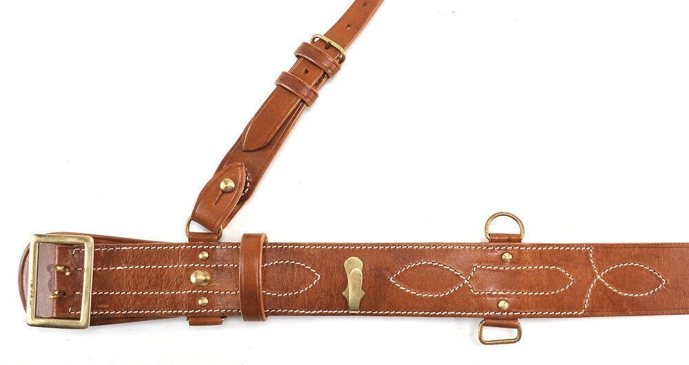 Sam Browne Belt with Shoulder Strap Brown Leather WW1 will fit 46" to 50"