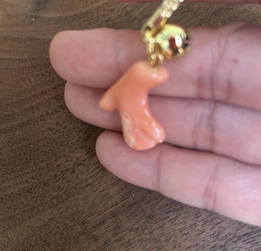 Gold thread pink coral Accessory Charm strap