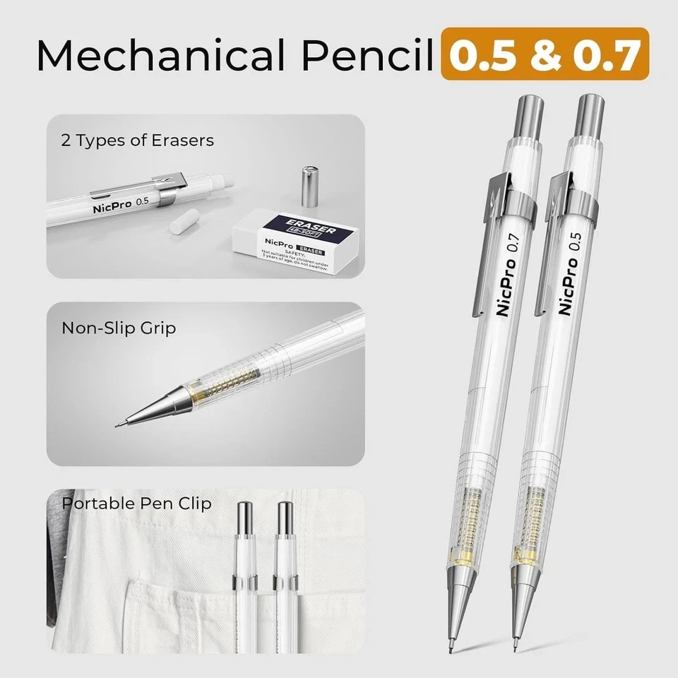 Nicpro 22 PCS Compass Geometry Tools with Case, Drafting Tools Geometry Set with