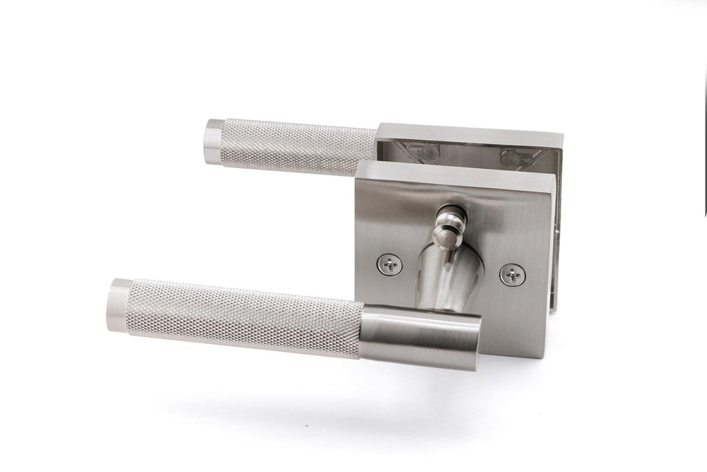 Brushed Nickel Interior Door Knob with Lock, Silver Bedroom Door Knobs, Inter...