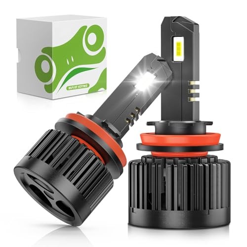 H11 Headlight Replacement Bulb, 500% Brighter, 6000K Cool White High