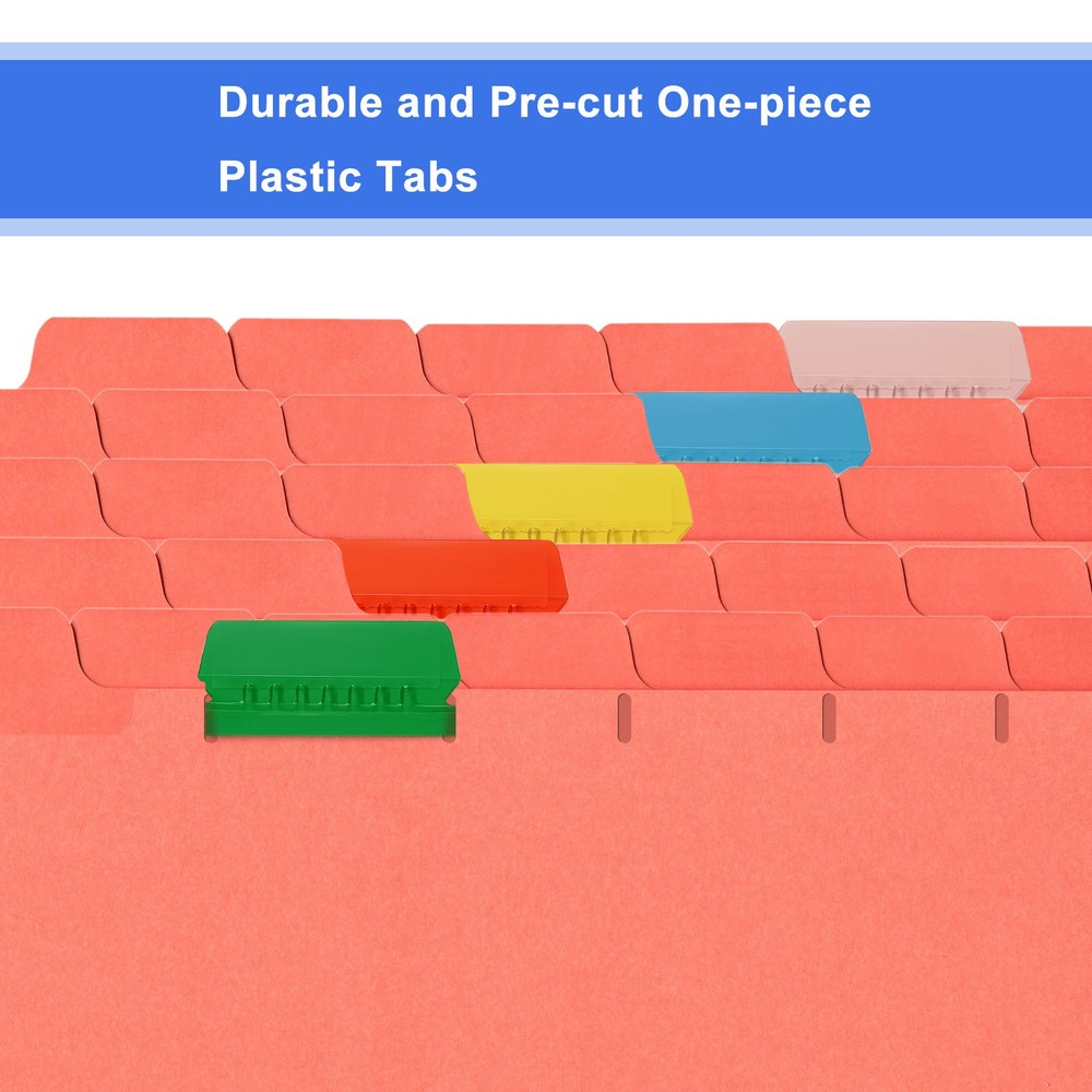 Hanging File Folder Tabs, 2 Inch File Folder Tabs and Inserts, Green, 50 Pcs