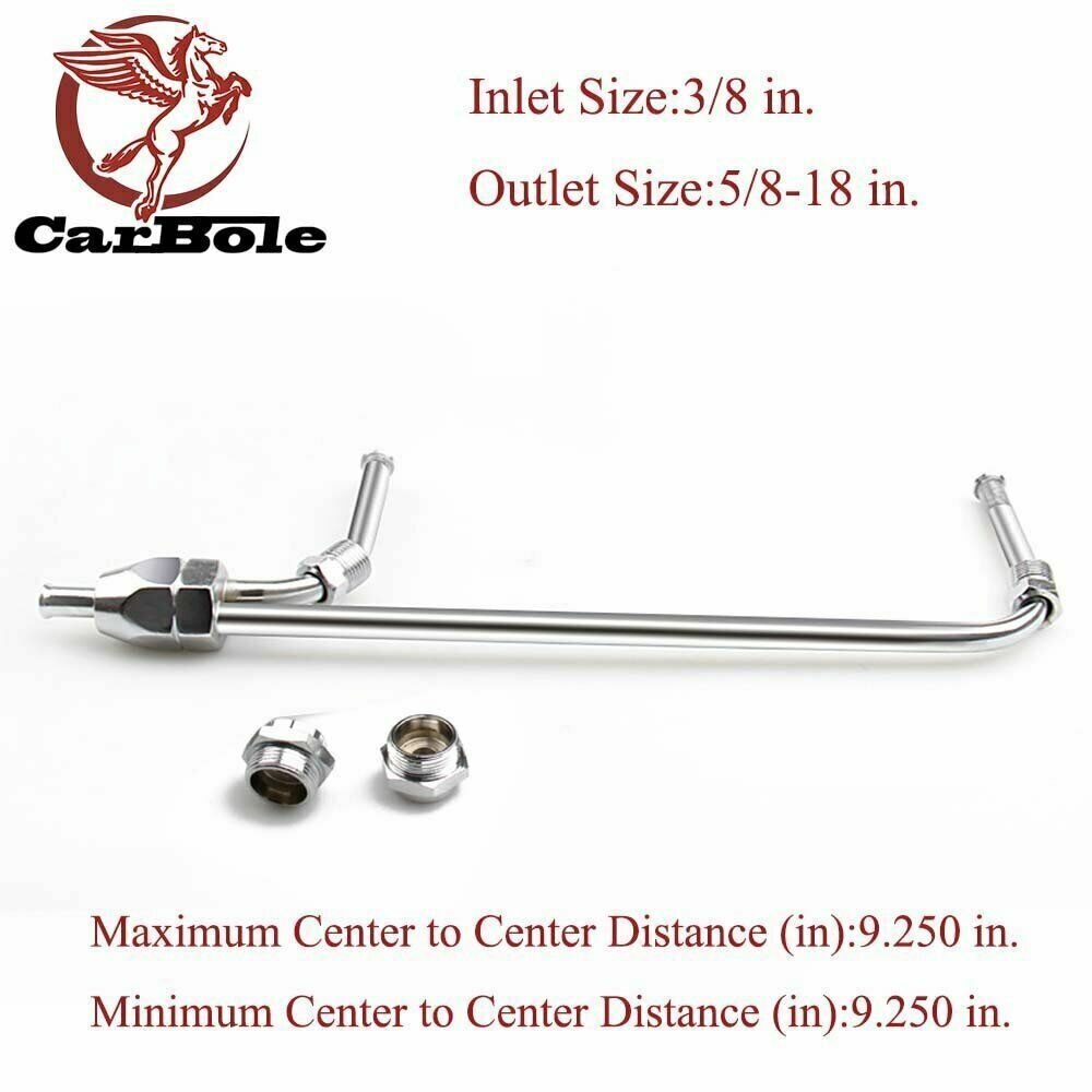 Chrome Dual Feed Fuel Line For Holley Carburetor 4150 Double Pumper Fit 3/8"Hose