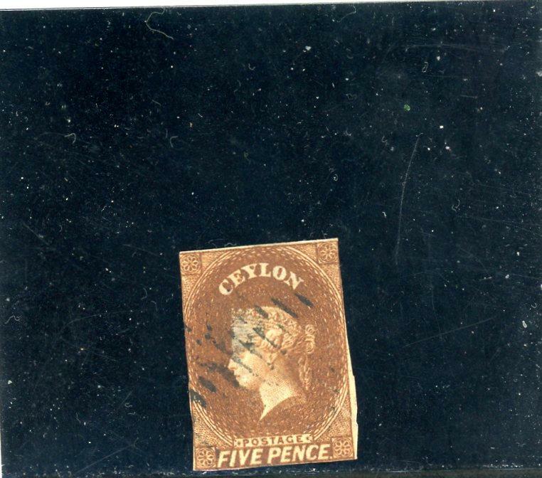 Ceylon 1857 Scott# 6 canceled