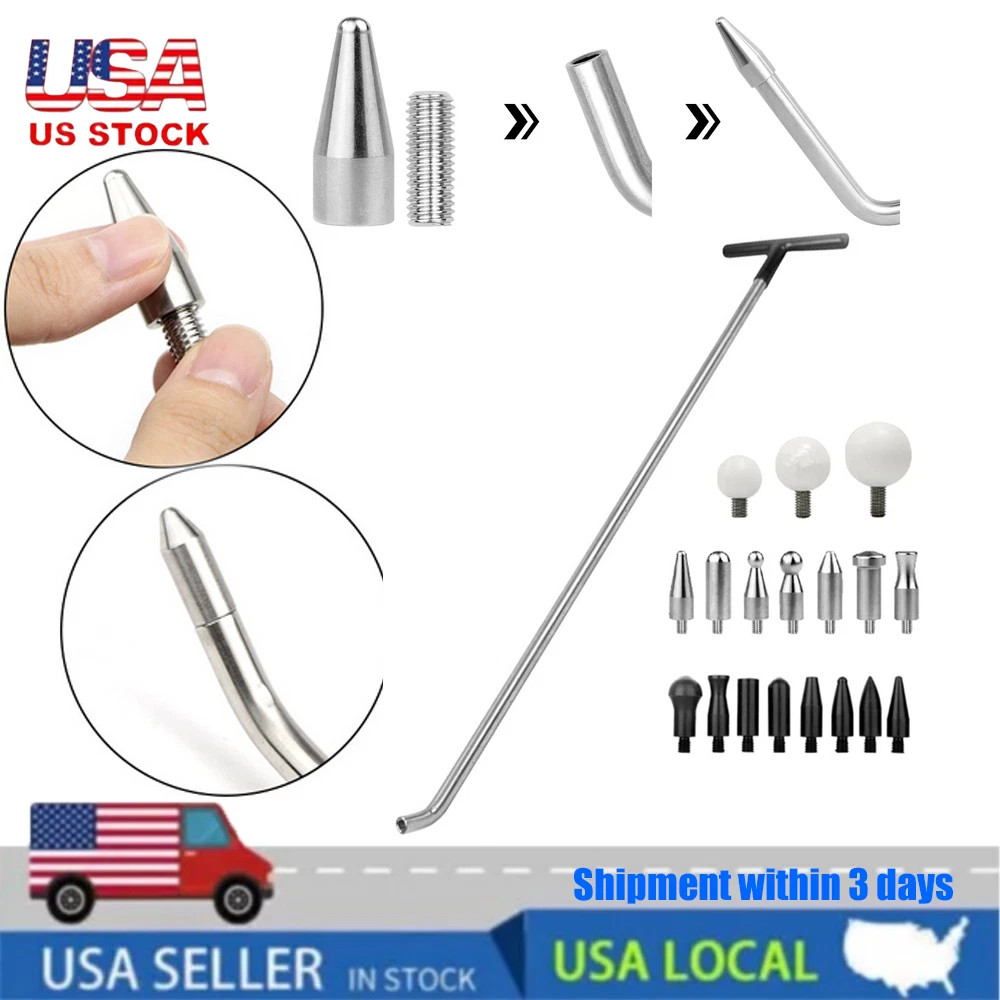 19PCS Dent Puller Kit Paintless Auto Body Dent Repair Tool Rods Kit