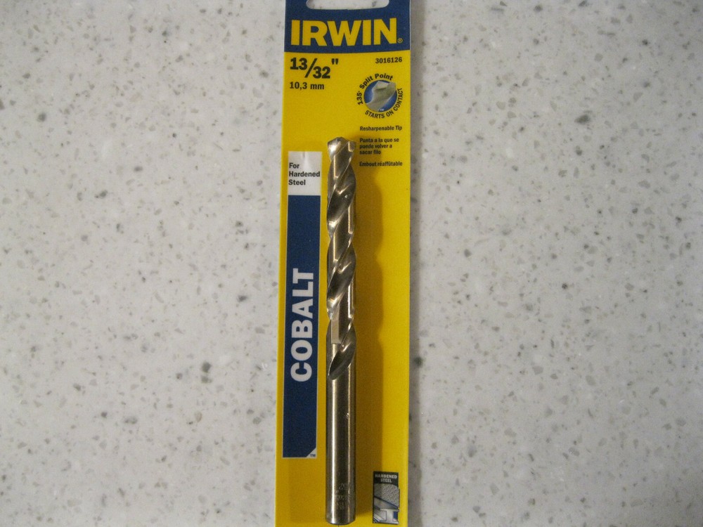 ​​IRWIN 3016126 13/32" COBALT DRILL BIT 135° SPLIT POINT 1PC