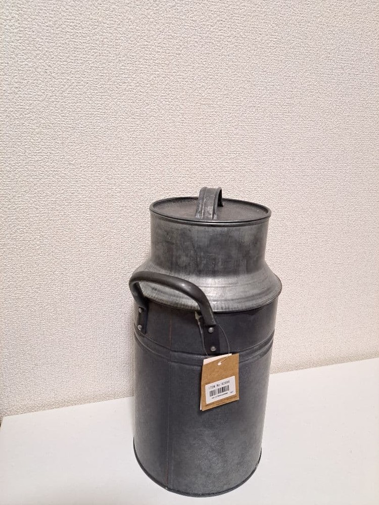 Vintage tin milk can silver