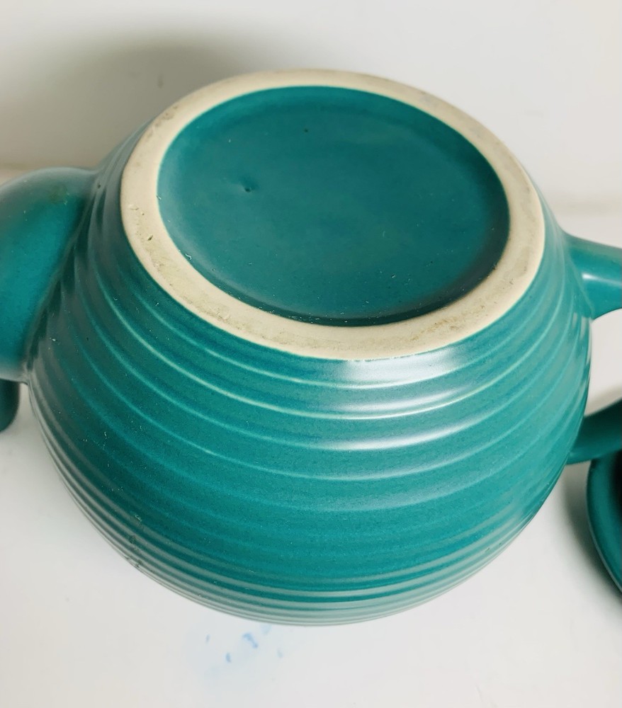 Stoneware Teapot Green Ringware