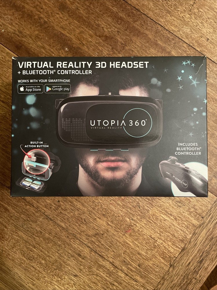 Utopia 360° Virtual Reality 3D Headset + Bluetooth Controller for smartphones