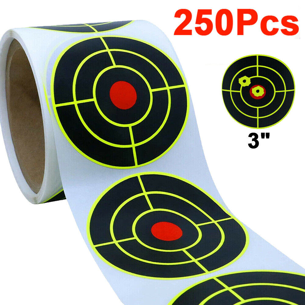 250Pcs Splatter Target Stickers 3" Self-Adhesive Reactive Targets Paper Shooting