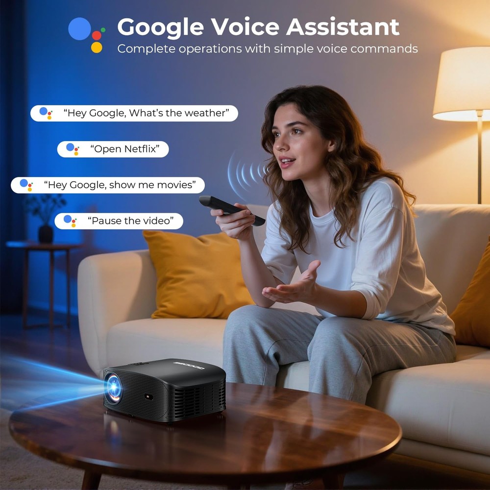 4K Mini Smart Projector with WiFi and Bluetooth - 【Official Licensed Google T...
