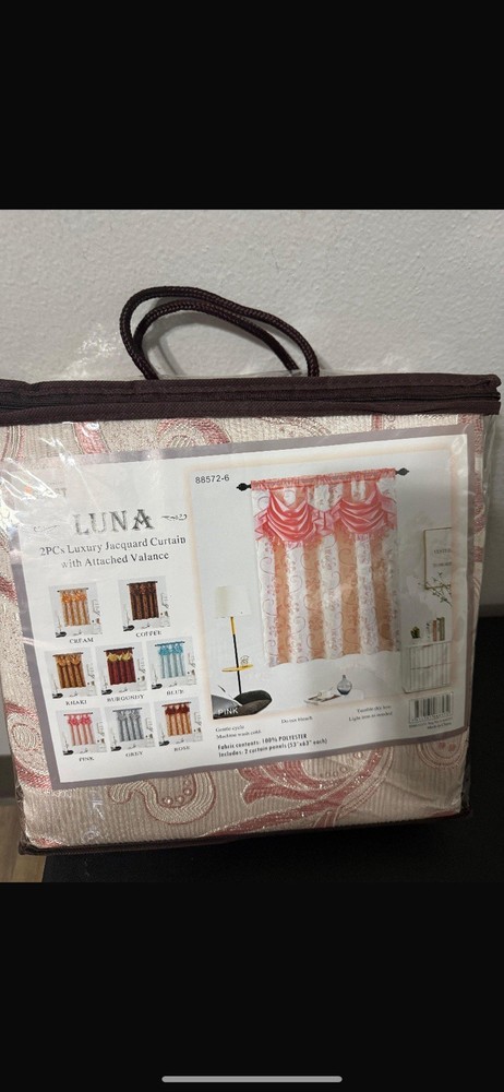 2Pcs Luxury Includes 2 Curtain Panle Tie (53"x63)
