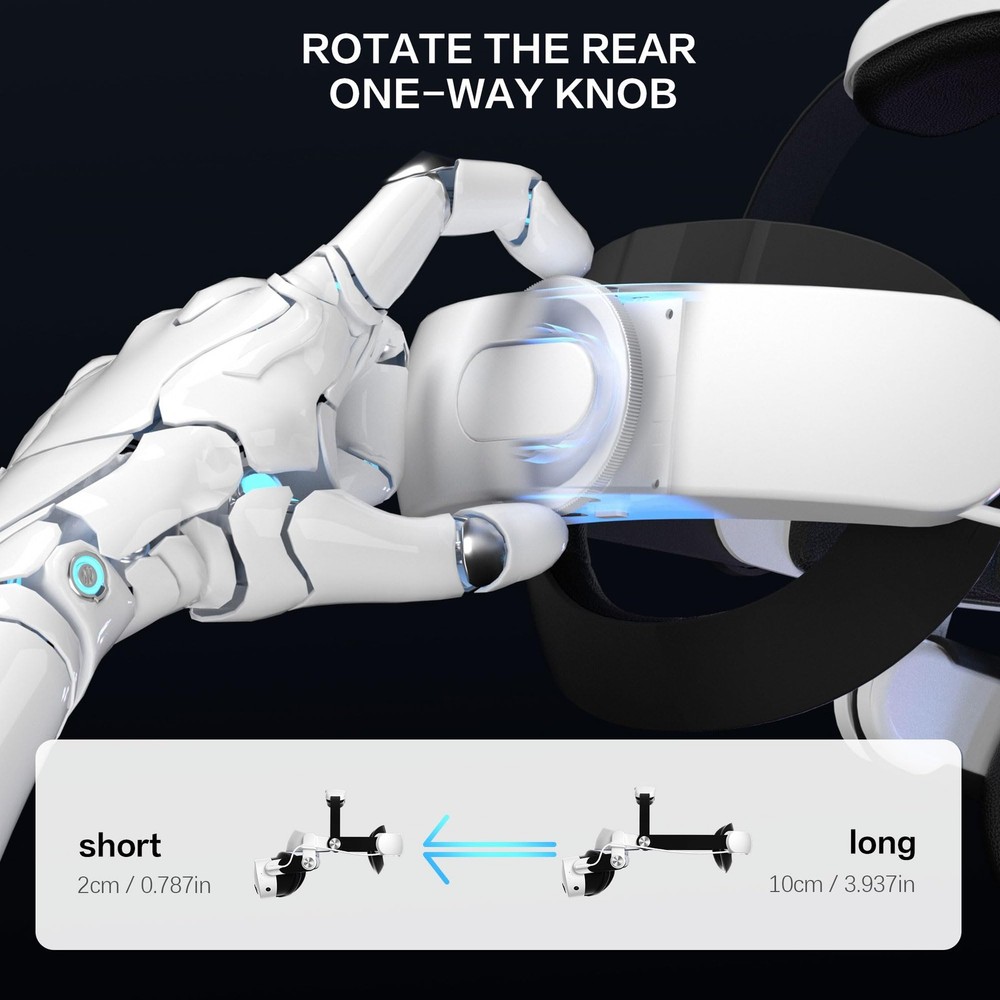 Head Strap for Oculus Meta Quest 3/3S with Battery, Adjustable VR with -Click...
