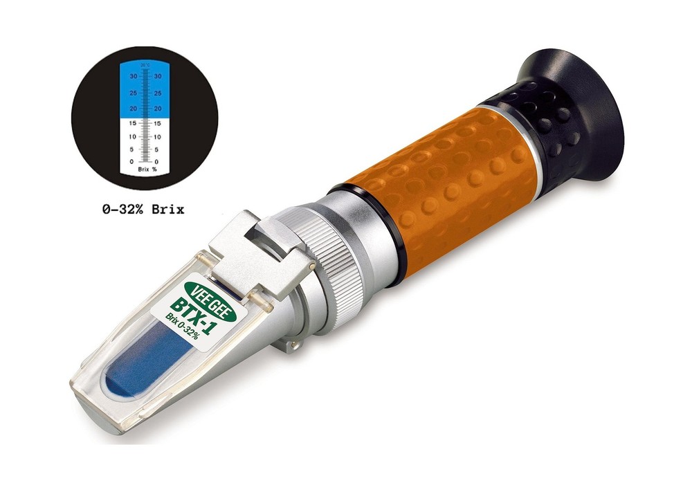 Vee Gee Scientific BTX-1 Handheld Brix Refractometer with ATC, 0-32% Brix Ran...