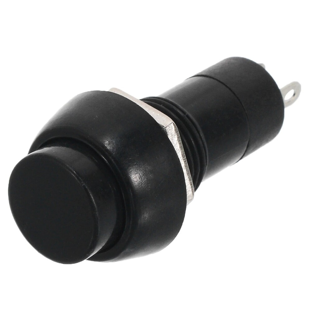 10x On/Off Push Button Bolt-On Switch Black Button Push-To-Make Self-Locking 12V