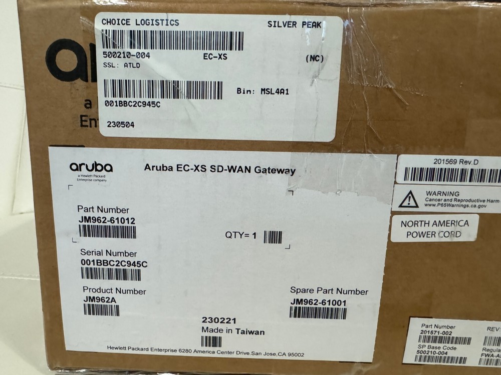 Aruba EdgeConnect EC-XS SD-WAN Gateway JM962A