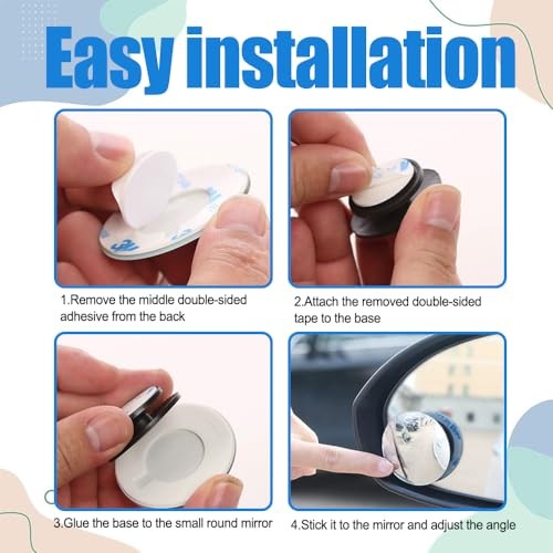 2PCS Blind Spot Mirror, Side View Mirror Blindspot, Frameless HD Suction cup