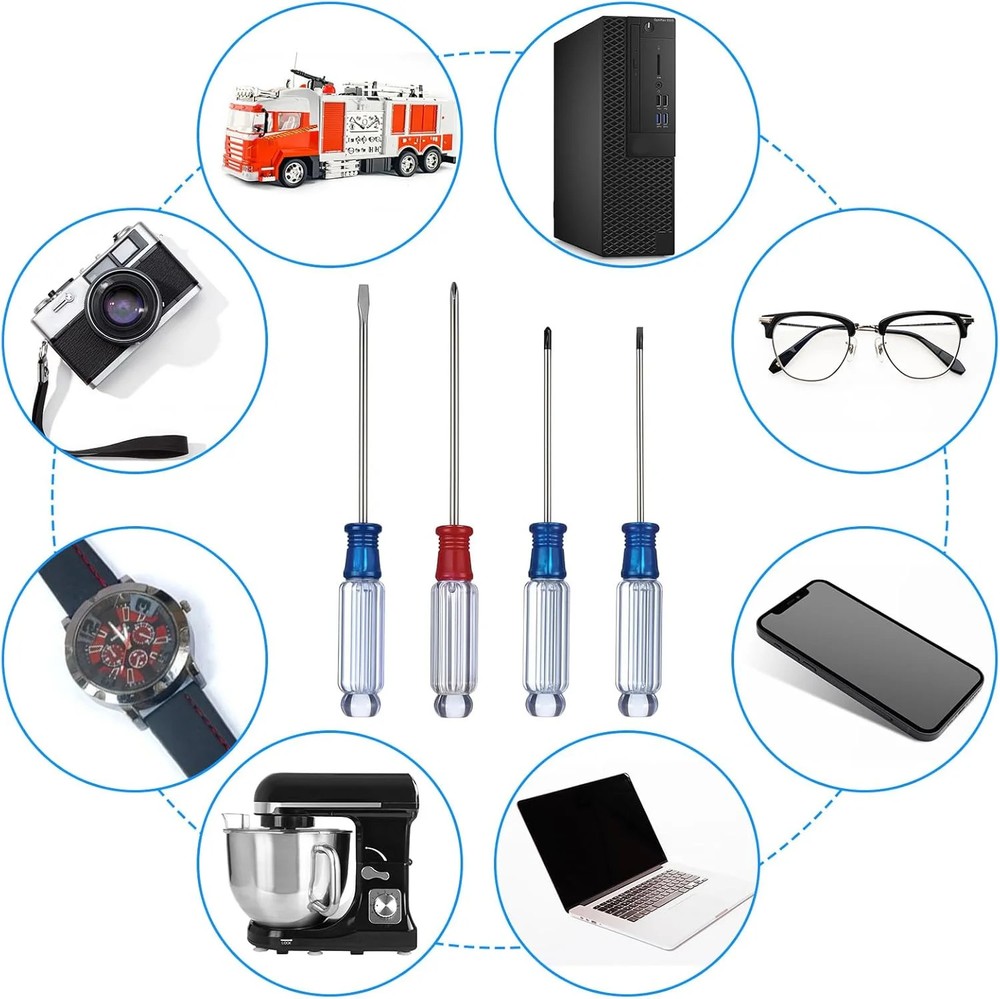 4PCS Small Screwdriver Tool Flat Head and Phillips, Small Screwdriver Set, Steel