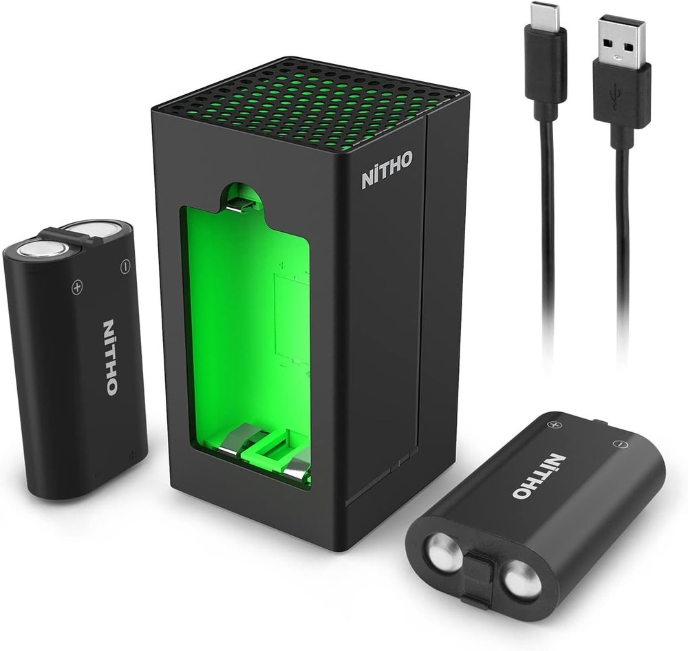 Ultimate Xbox Gaming Charger: 2-Pack Battery with Type-C Cable & Indicator Light