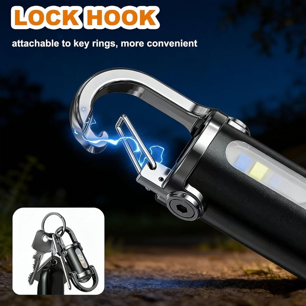 4Pcs LED Flashlight Keychain Portable Rechargeable Super Bright Mini Flashlight