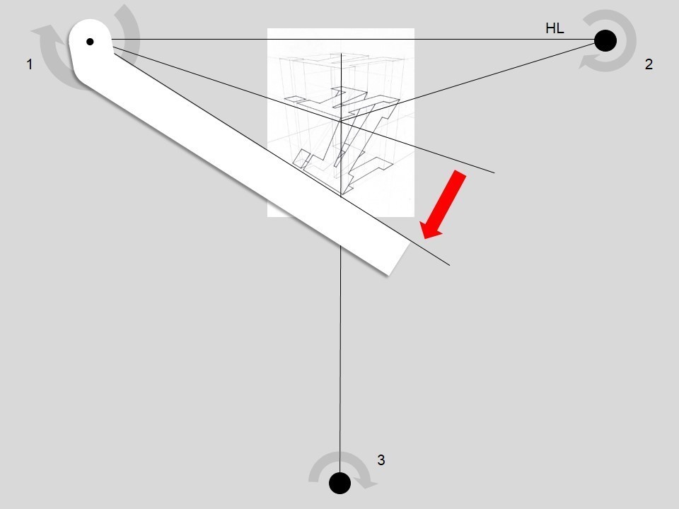 Adjustable Acrylic T-square and concentric lines ruler for perspective drawing