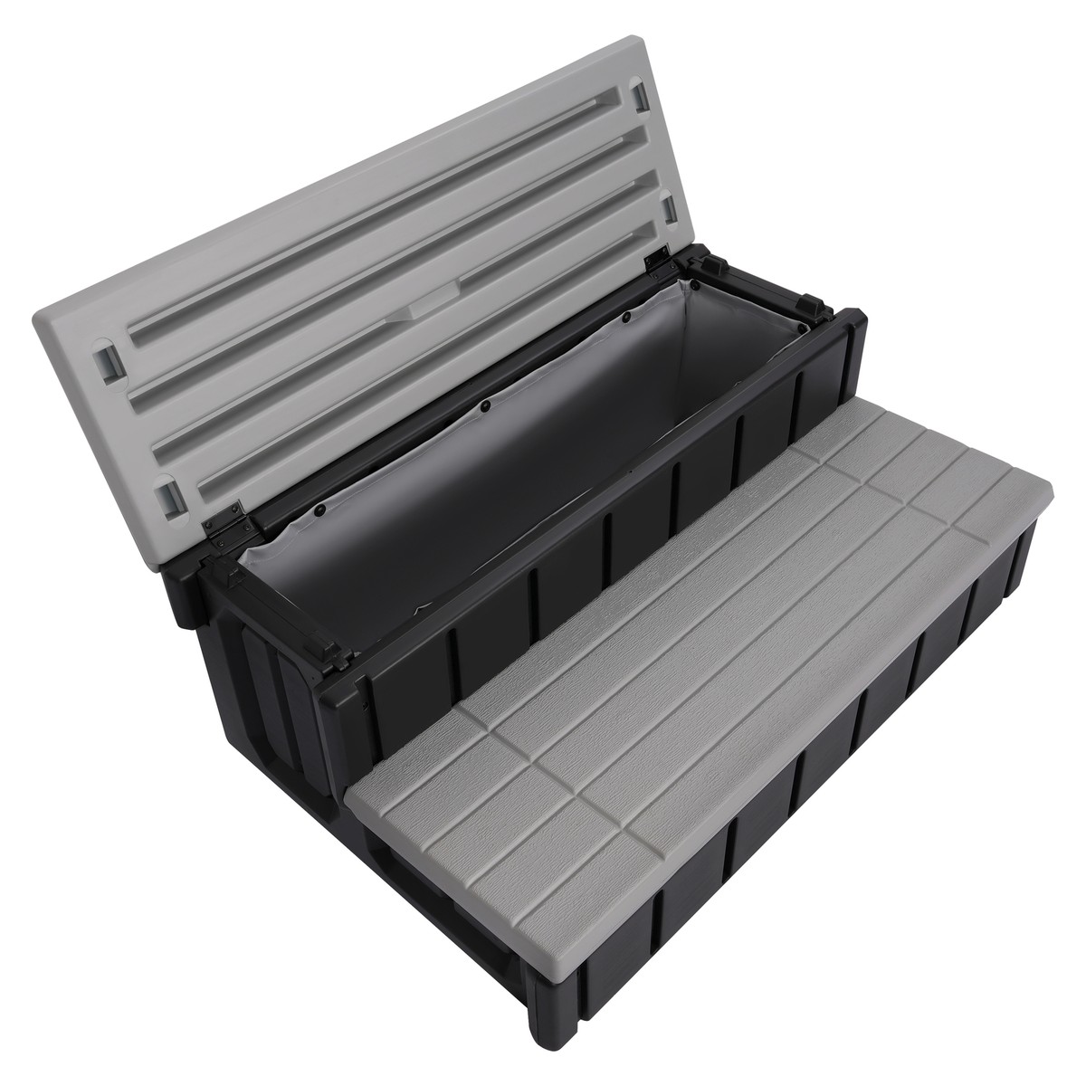 2-Step 36" Patio Spa Hot Tub Step Slip-Resistant Surface W/ Large Hidden Storage