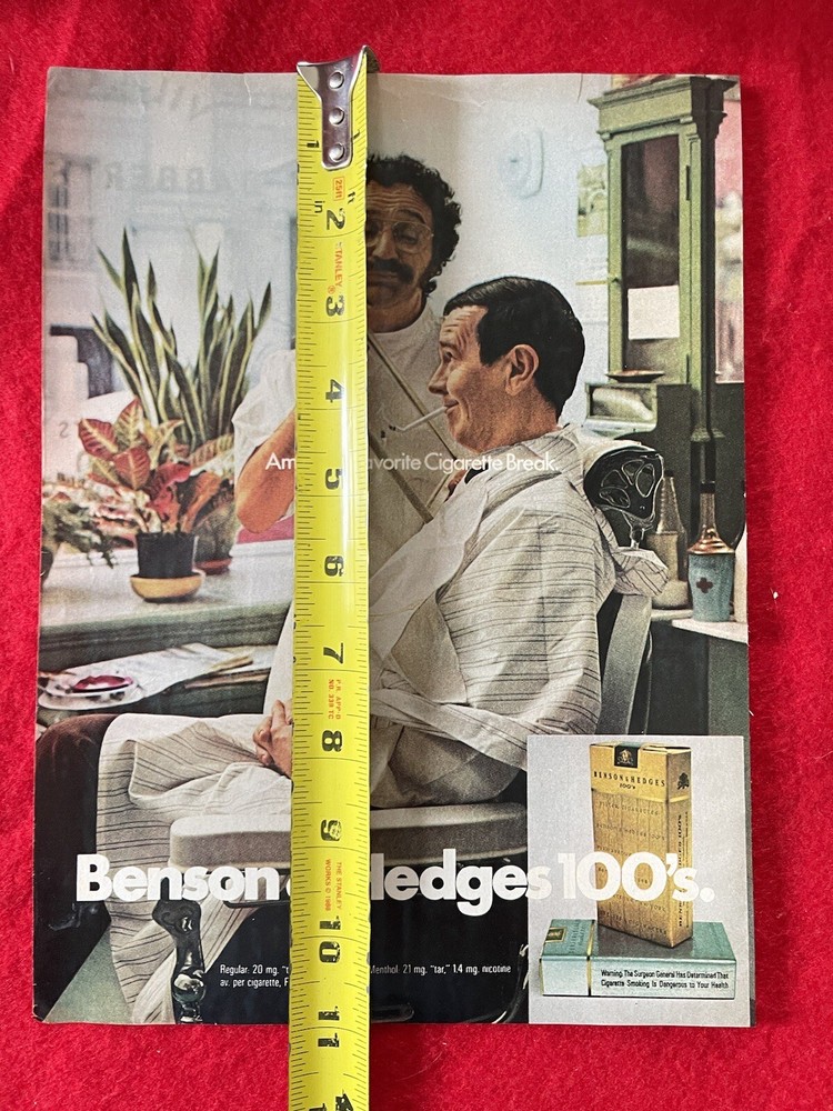 Benson & Hedges Cigarettes 1971 Print Ad Barber