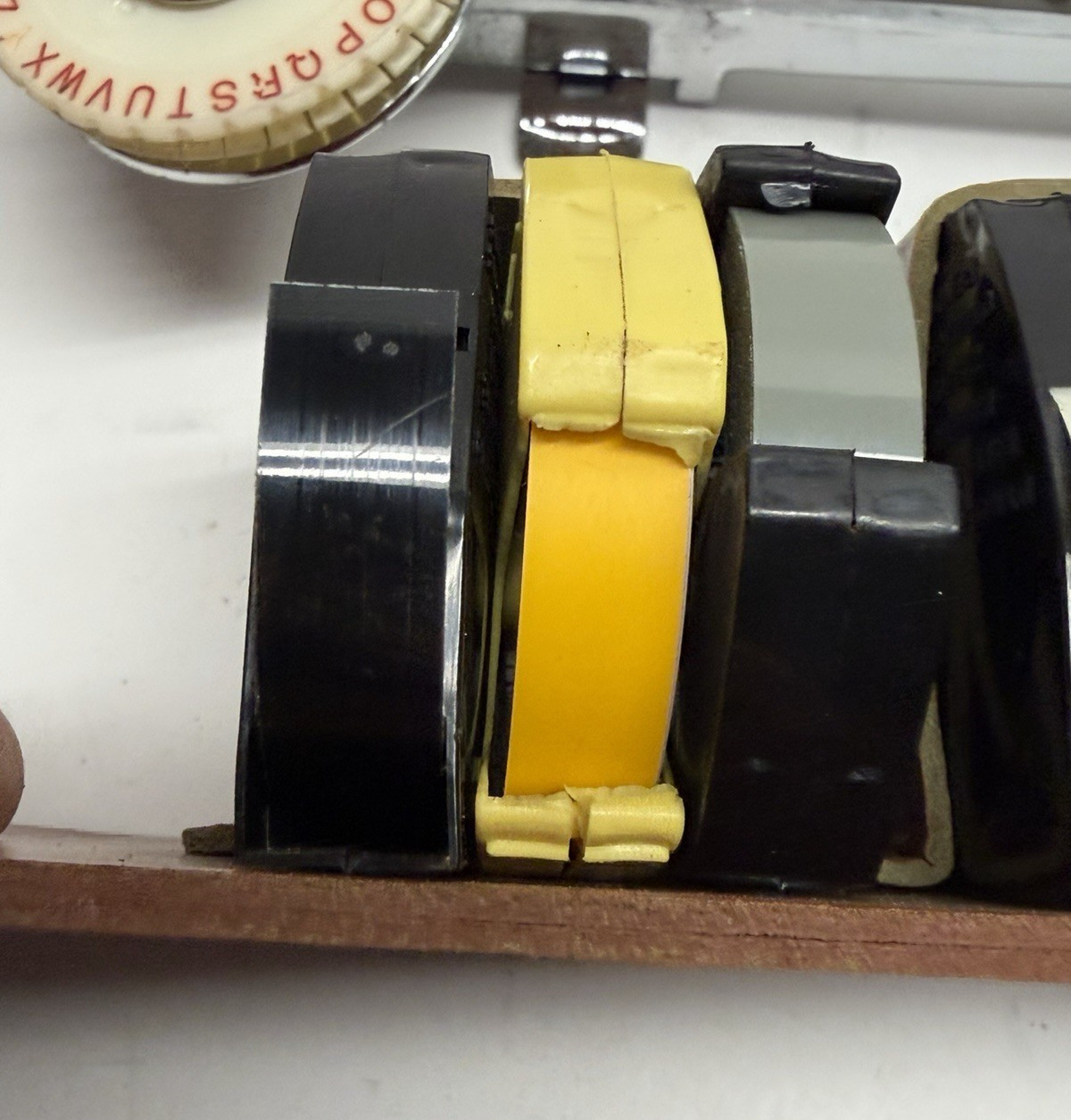 VINTAGE Dymo M-5 Tapewriter Manual Embossing Label Maker Case & Storage Tray