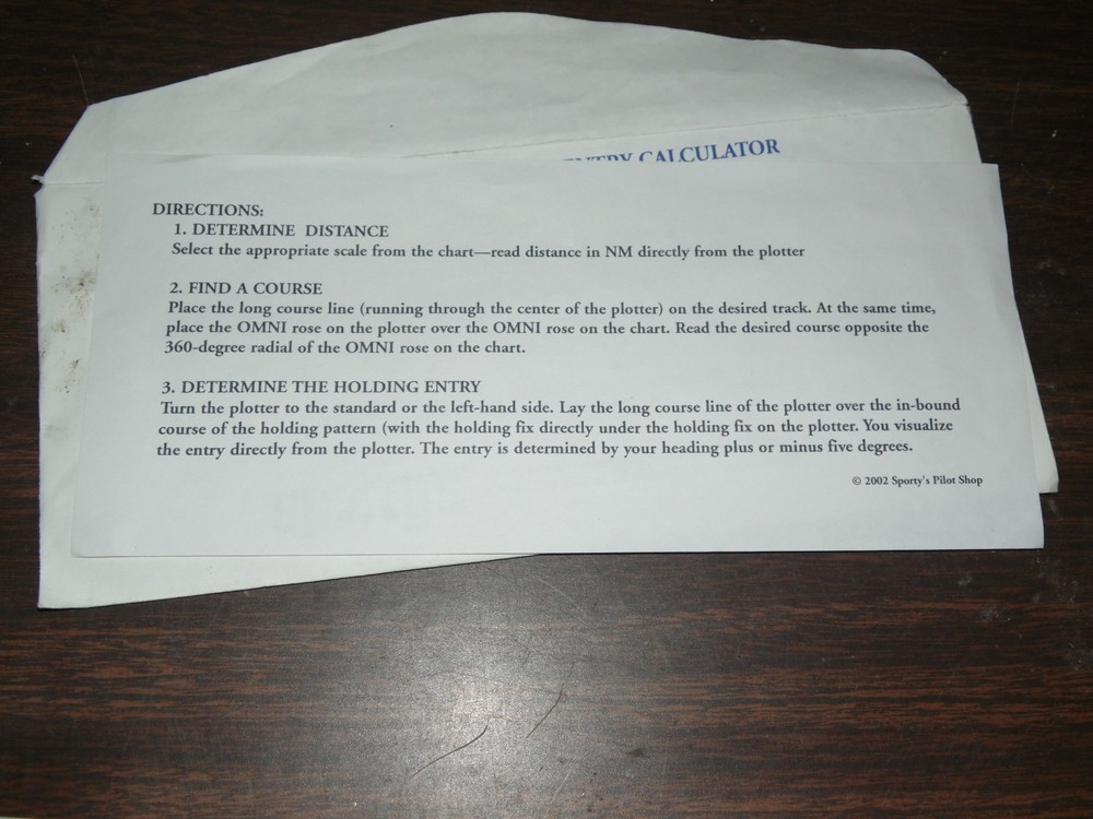 Sporty's IFR Plotter with Holding Entry Calculator