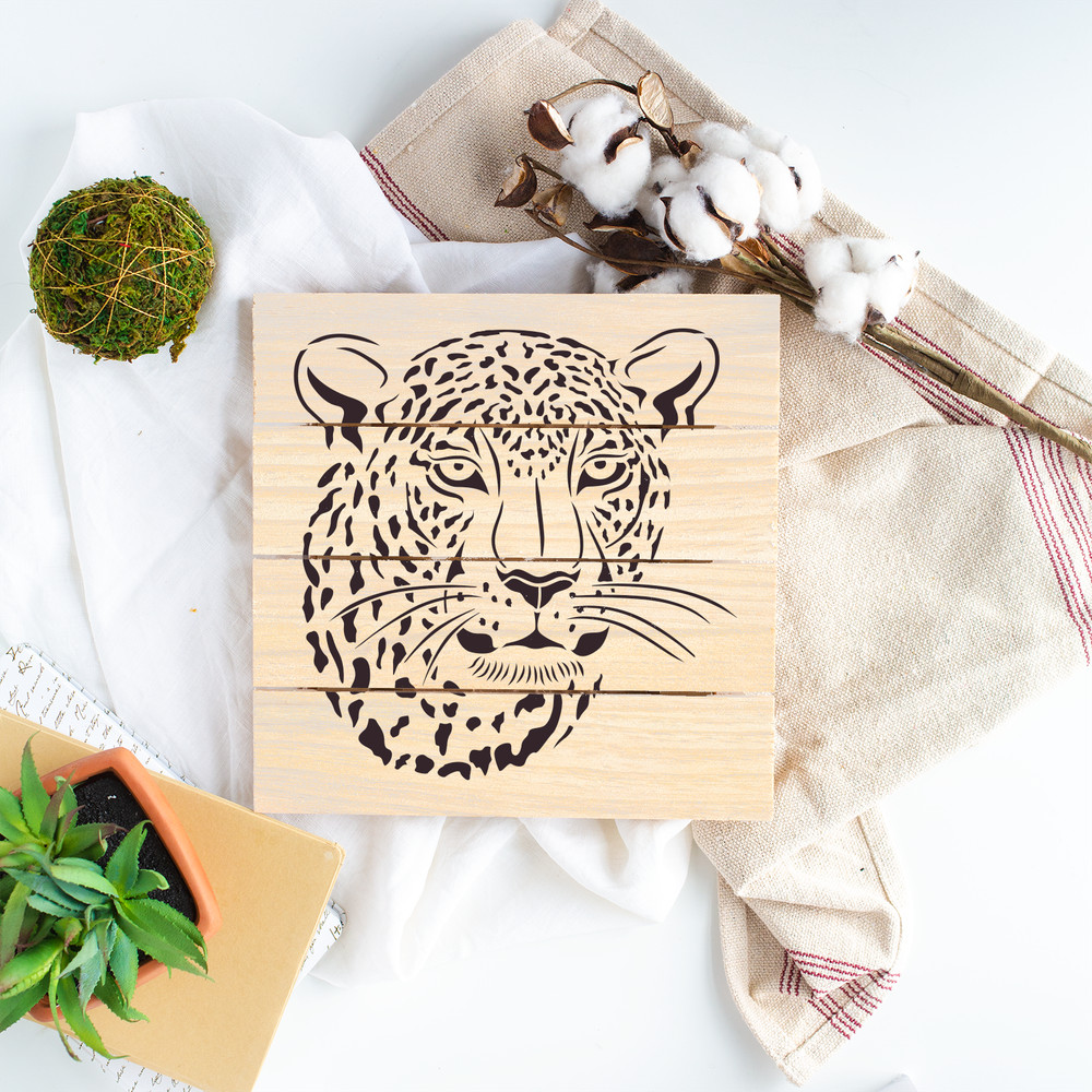 Jaguar Head Stencil - Durable & Reusable Mylar Stencils
