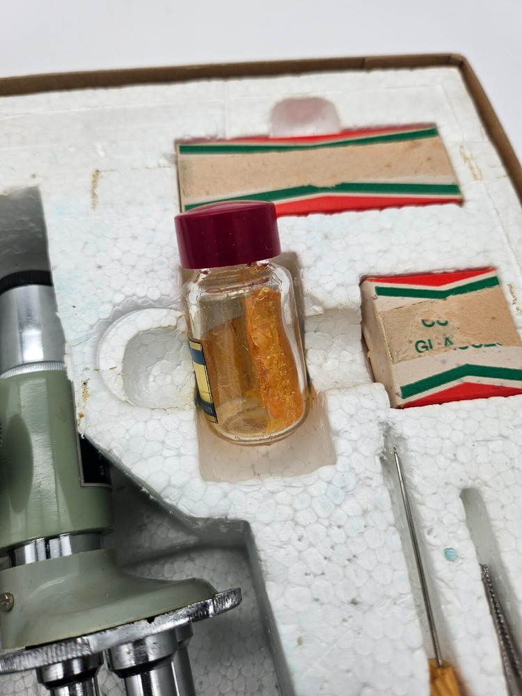 Vintage Precision Made Kmart Focal Microscope Educational With Slides