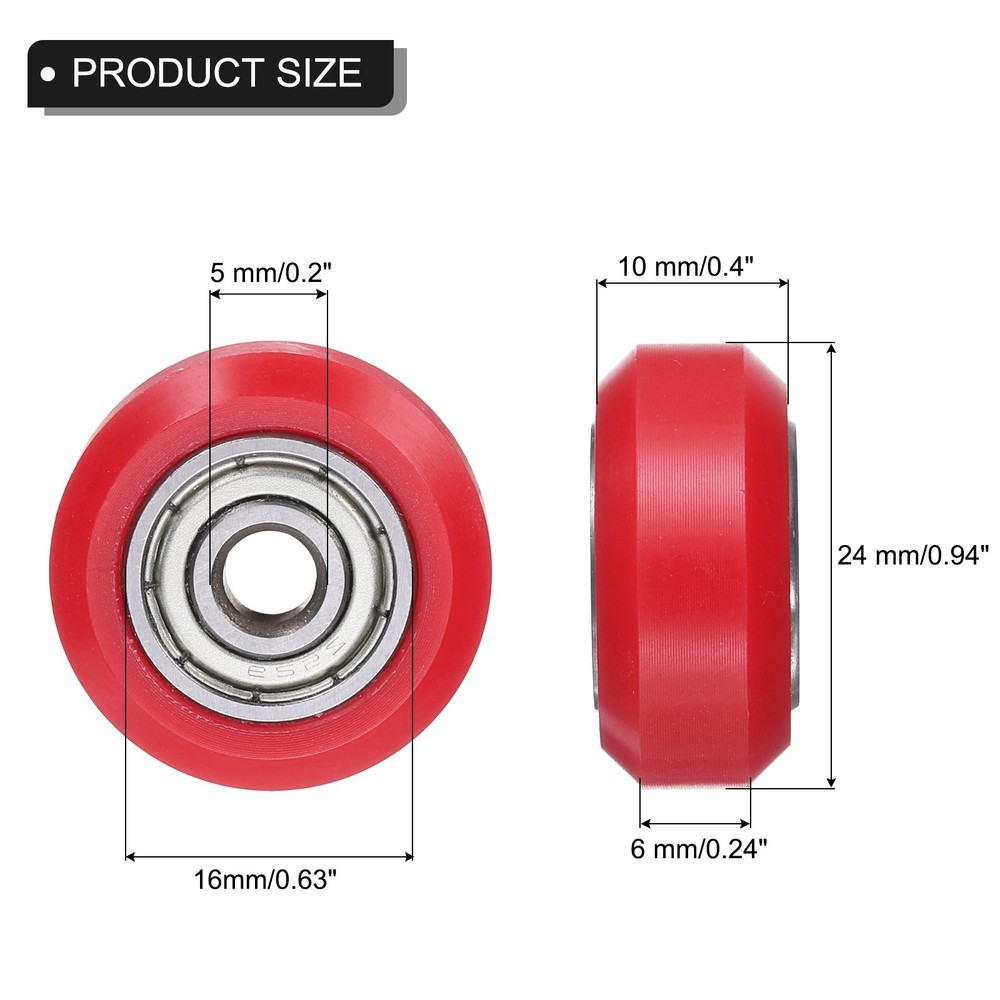 3D Printer POM Rollers, 10pcs High-Speed Gantry Wheels with 625ZZ, Red
