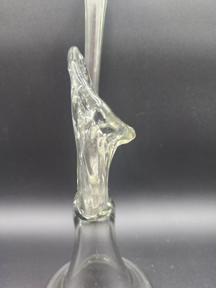 Clear Hand Made Double Sided headed vase Two Necks