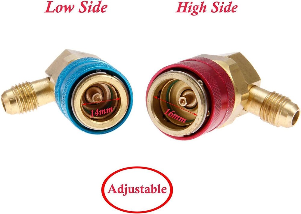 Refrigeration AC Manifold Gauge Conversion Kit High Low Angle Quick Adapter ACME