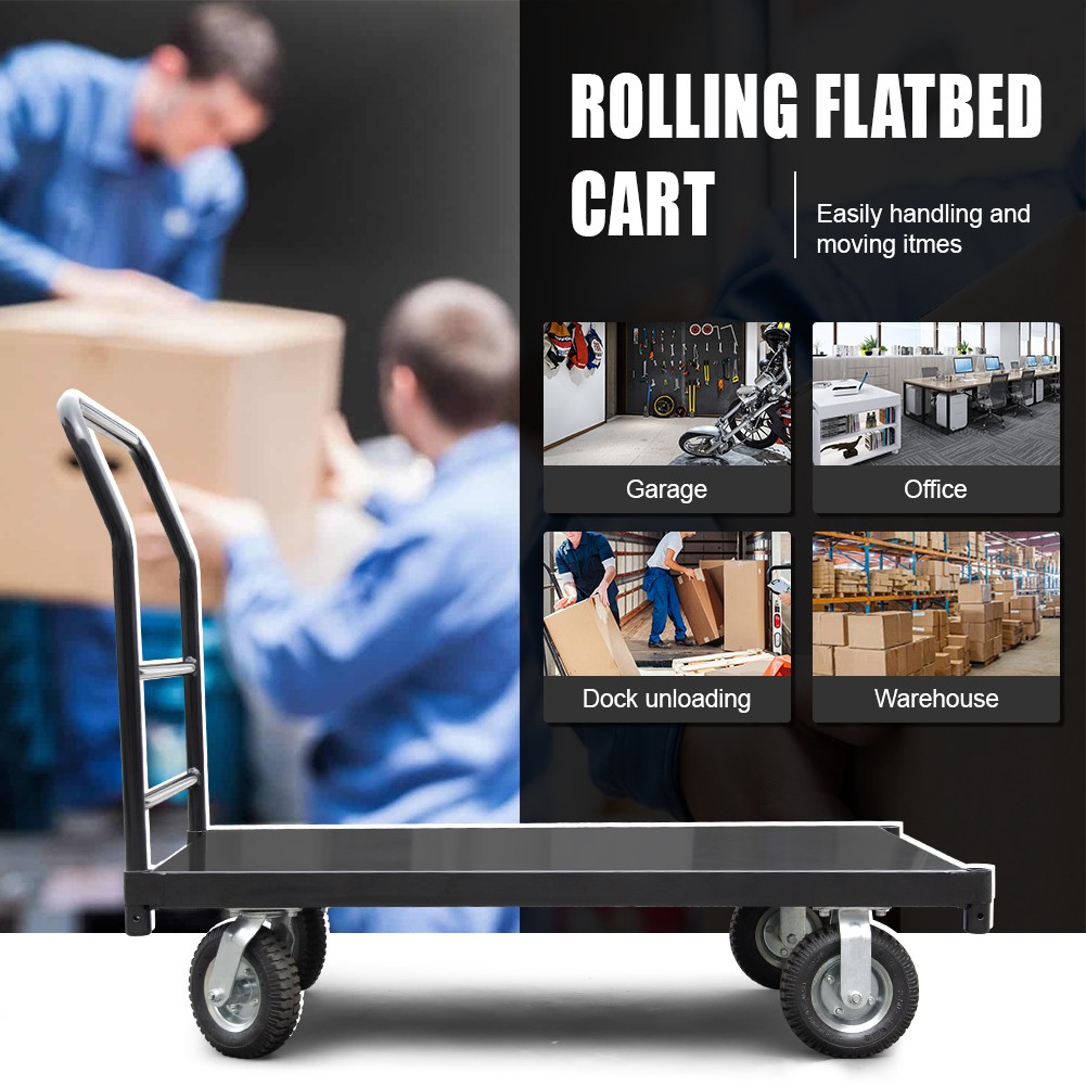 48"x 30" Portable Dolly Steel Platform Truck Industrial Push Cart1000lb Capacity