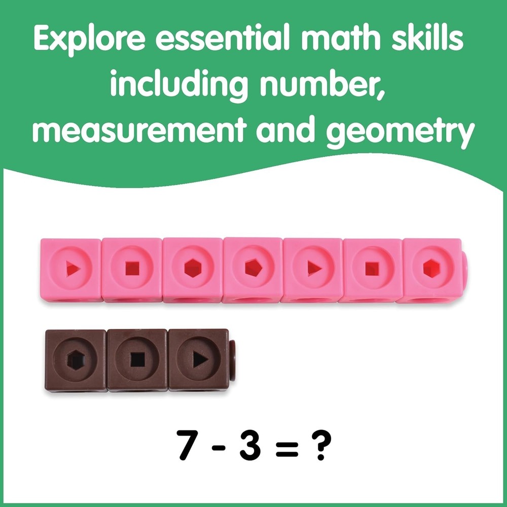 100 Soft Plastic Math Cubes - Fun Shape and Color Sorting for Preschool Learning