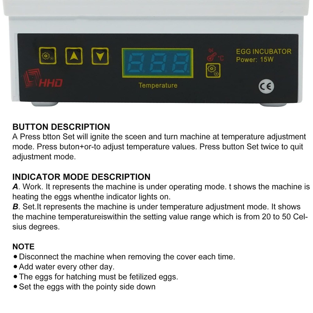 4 Egg Incubator Incubators for Hatching Eggs Mini House with Automatic Humidi...
