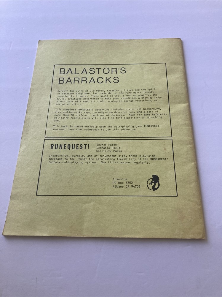 Balastor's Barracks (Runequest Scenario Pack 1) CHA SP1