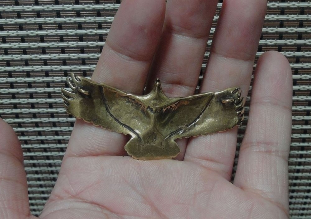 Vintage Style Solid Brass Copper Eagle with Spread Wings Animal Statue