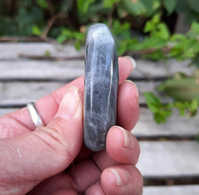 Labradorite Mini Palm Stone, Purple Flash, Higher Realms, Transformation