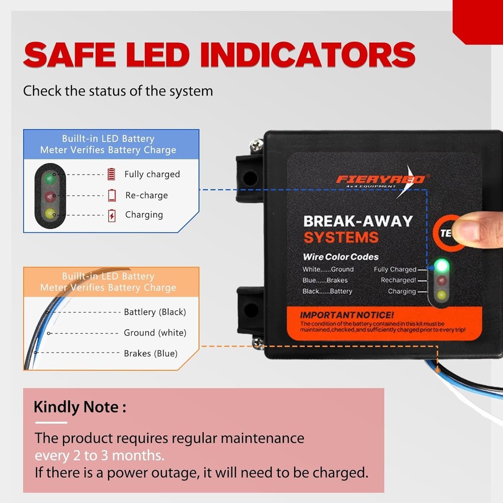 LED Trailer Breakaway Kit with Battery & Switch - Ultimate Safety & Reliability