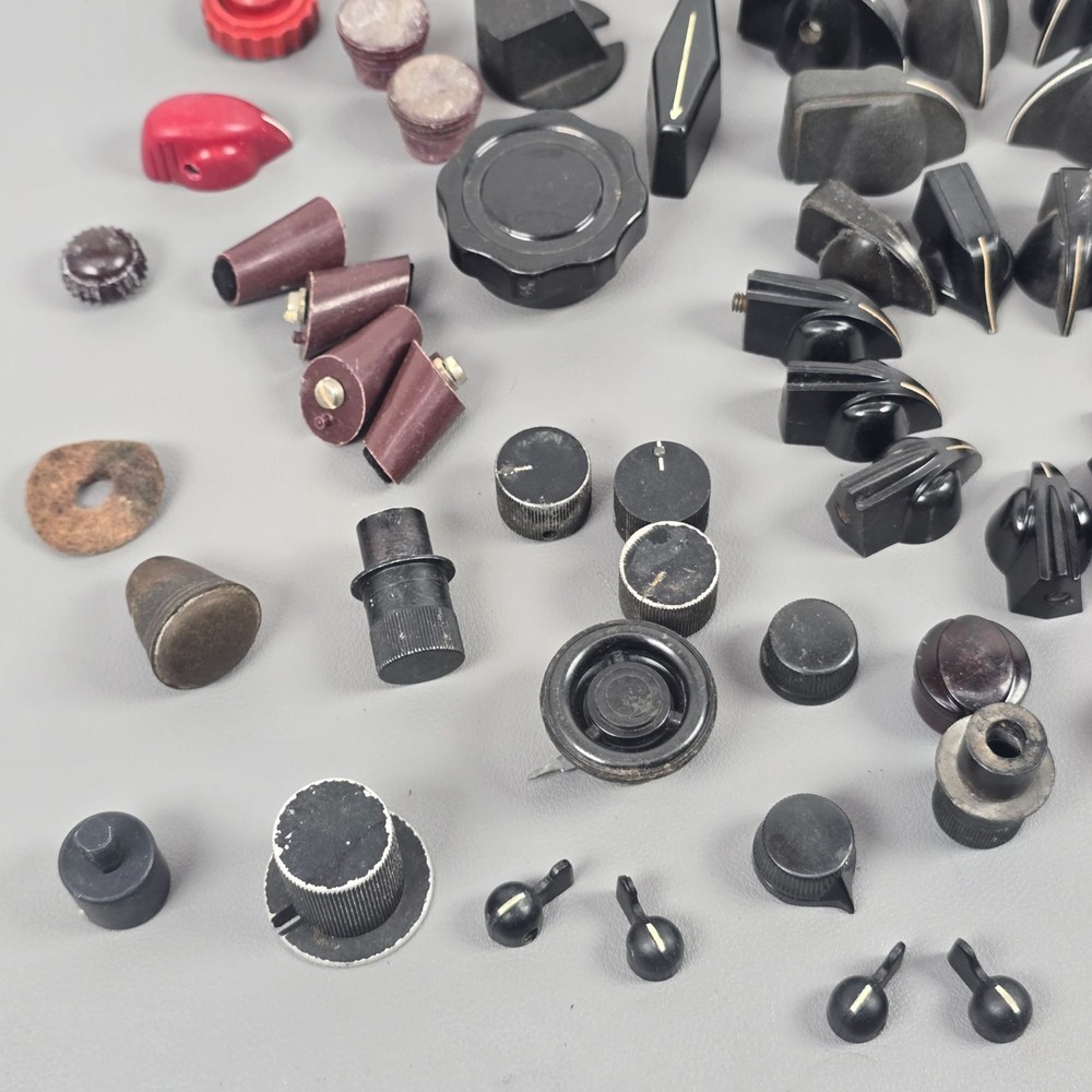 Assorted Lot Vintage Bakelite Metal & Plastic Radio Control Knobs Steampunk