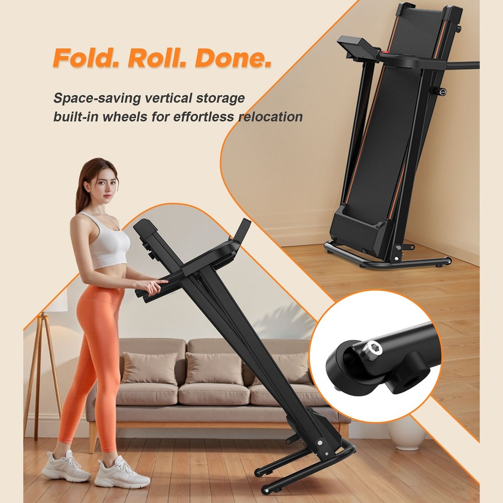 Foldable Under-Desk Treadmill for Home Use, Remote-Controlled with LED Display