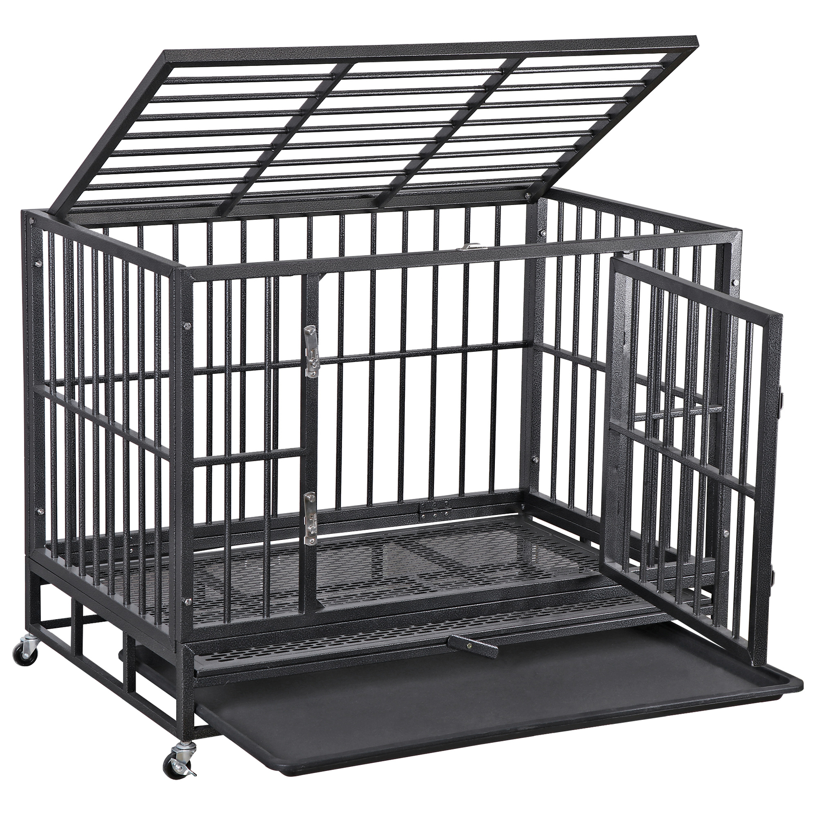 Heavy Duty Large Dog Cage with 0.5 Inch Diameter Steel Tubes For Large Dogs